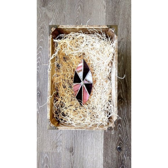 Vintage stained glass ornament / glass xmas tree ornament - Picture 1 of 3